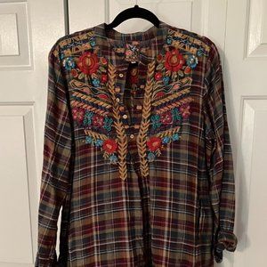 Casual tunic shirt by Johnny Was. Multi-colored